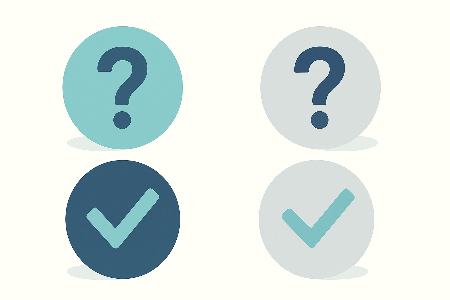 Иллюстрация вопросов-ответов, дружелюбный стиль